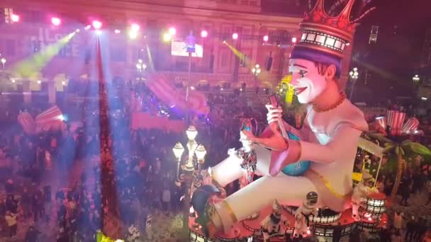 Nice Francie Února 2019 Lidé Slaví Karneval Náměstí Masséna Událost — Stock video