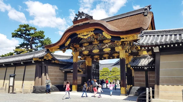 Kioto Japón Abril 2019 Personas Caminando Por Castillo Nijo Palacio — Foto de Stock