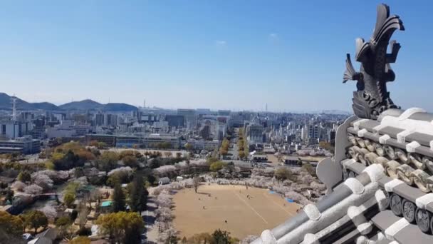 Вид Замок Himeji Зверху — стокове відео