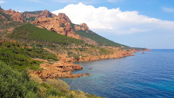 Kustlijn Mandelieu Côte Azur — Stockfoto