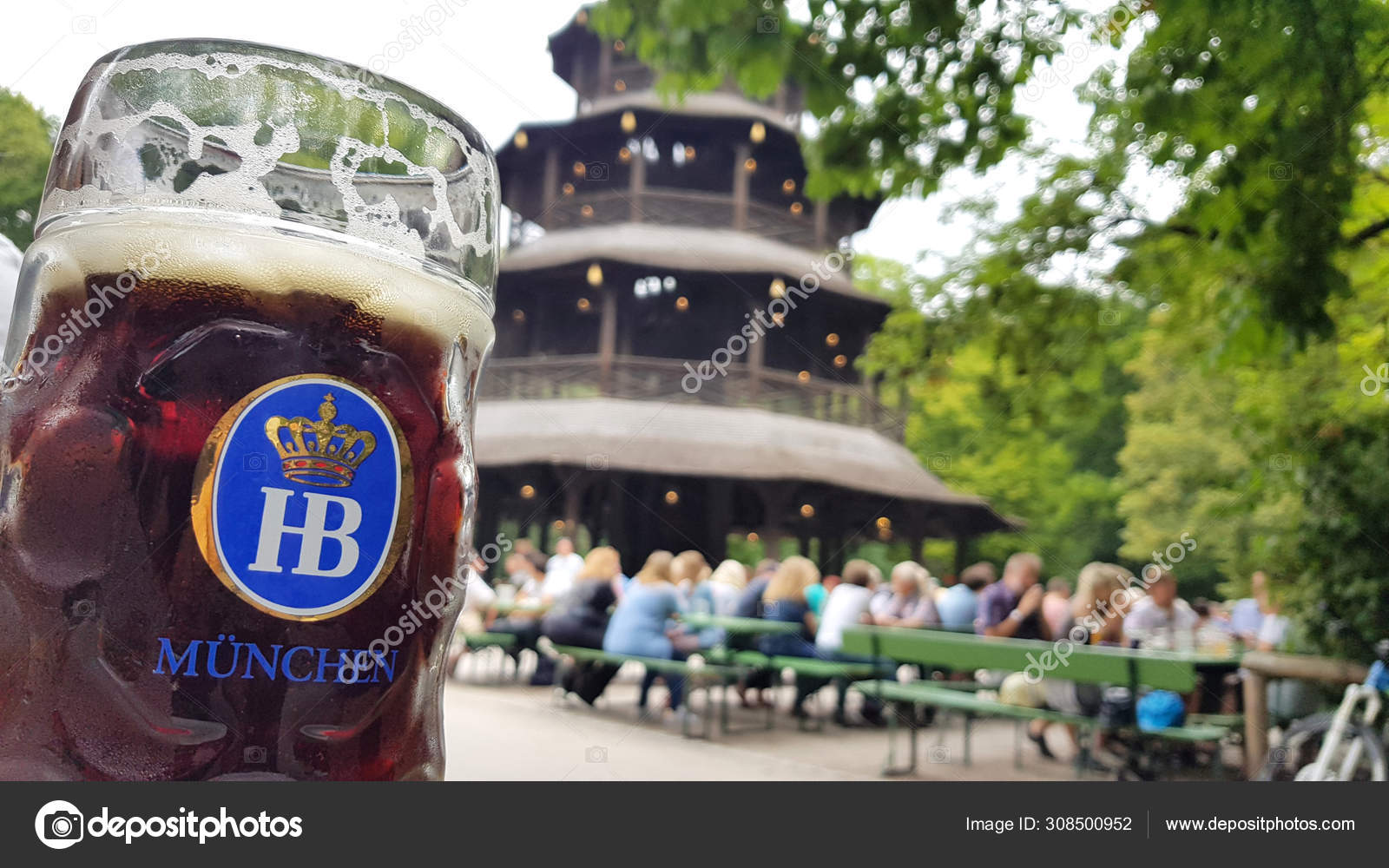 Munich Germany July 2019 Beer Cup English Garden Park One Stock