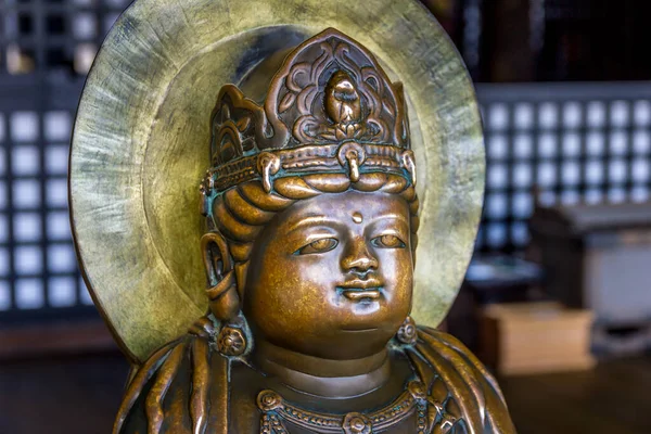 Statue Eines Buddhas Der Bronze Betet — Stockfoto