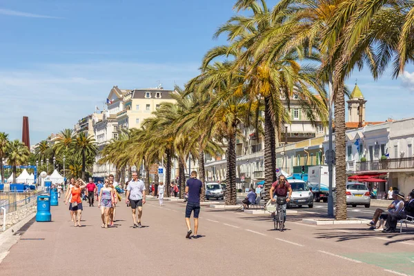 Nice France June 2016 People Walking Promedade Des Anglais Nice — Stock Photo, Image
