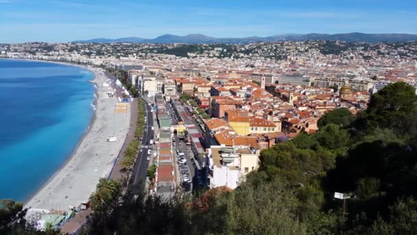 Vista Aérea Nice Riviera Francesa — Vídeo de Stock