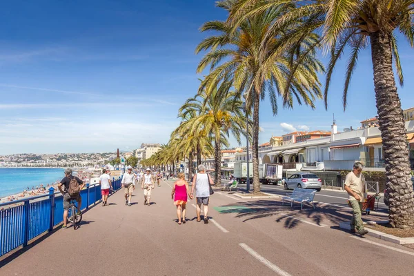 Nice France June 2016 People Walking Promedade Des Anglais Nice — Stock Photo, Image