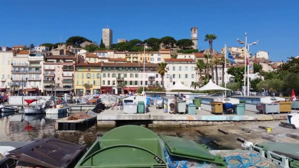 Cannes Frankrike Juni 2016 Utsikt Över Den Gamla Hamnen Cannes — Stockvideo