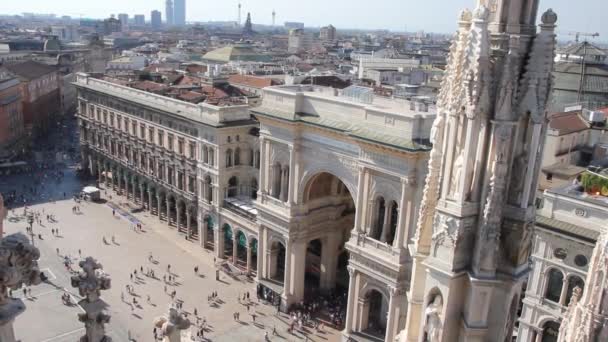 Aerial View Milan Duomo Italy — Stock Video