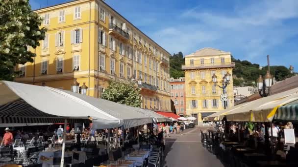Nizza Francia Giugno 2019 Gente Passeggia Nel Mercato Cours Saleya — Video Stock