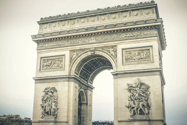 Triumphal Arch Arc Triomphe Paris France — 图库照片