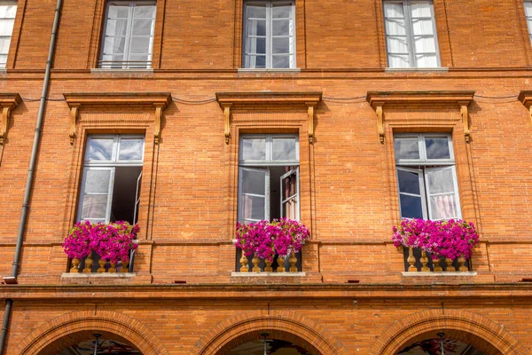Arquitetura Típica Toulouse Sul França — Fotografia de Stock