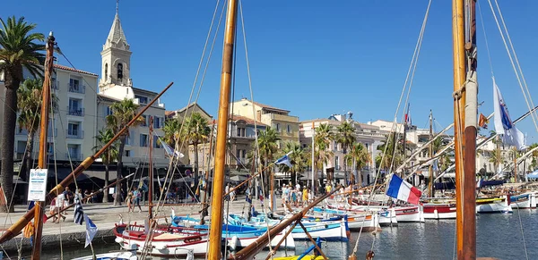 Sanary Sur Mer Frankrijk Juli 2020 Kleurrijke Porveniele Boten Haven — Stockfoto