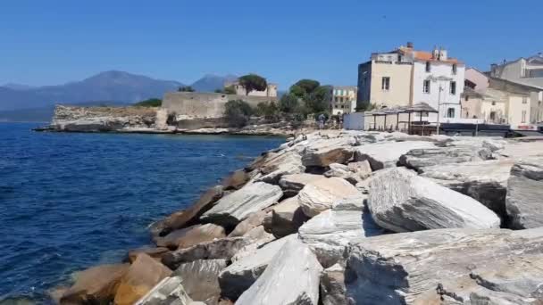 Dorp Saint Florent Corsica Frankrijk — Stockvideo