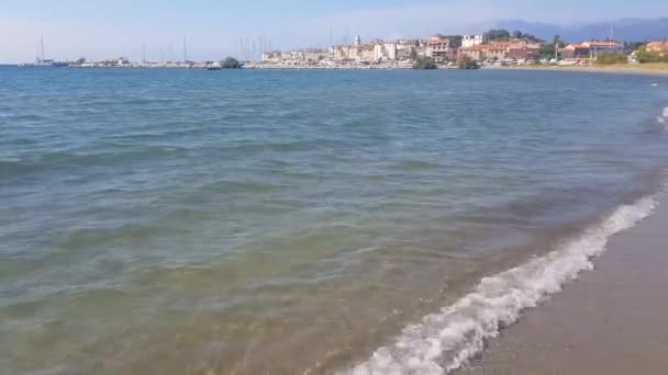 Пляж Saint Florent Корсике Франция — стоковое видео