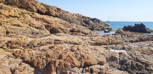 Stenar Piana Stranden Korsika Frankrike — Stockfoto
