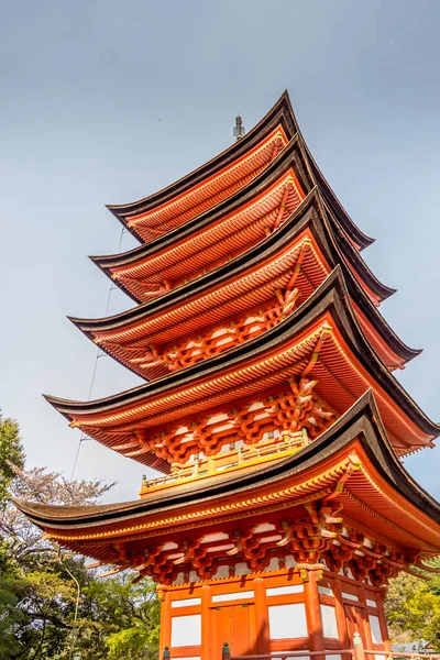 Περίπτερο Senjokaku Στο Ναό Itsukushima Νησί Miyajima Χιροσίμα Ιαπωνία — Φωτογραφία Αρχείου