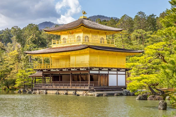 Ναός Kinkakuji Χρυσό Περίπτερο Στο Κιότο Ιαπωνία — Φωτογραφία Αρχείου