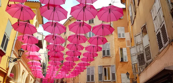 Ομπρέλες Στο Κέντρο Του Grasse Νότια Γαλλία — Φωτογραφία Αρχείου