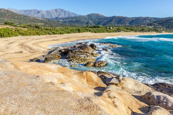 Stranden Algajola Korsika Frankrike — Stockfoto