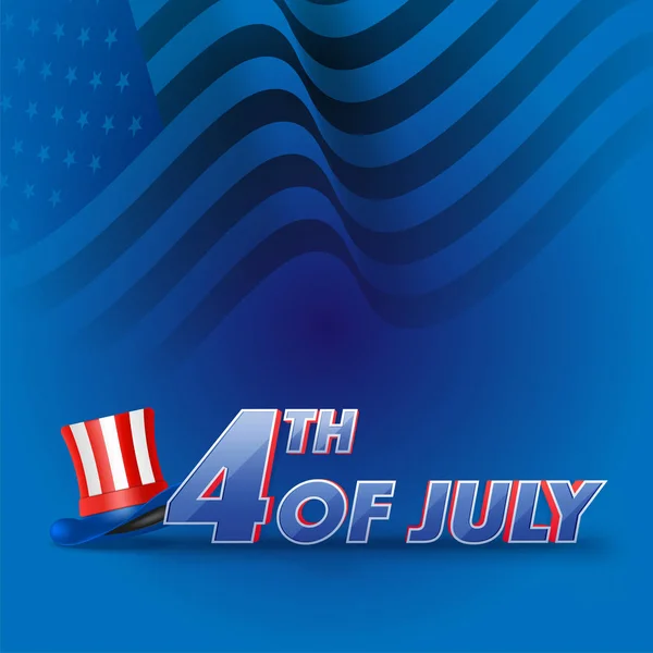 Juli Självständighetsdagen Bakgrunden Med Snygg Text Viftande Flagga Bakgrund — Stock vektor