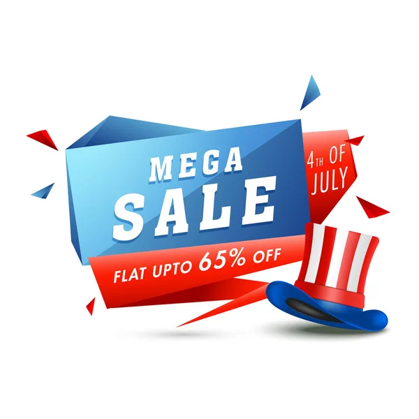 Mega Sale Fino Sconto Luglio Festa Dell Indipendenza Americana Celebrazioni — Vettoriale Stock