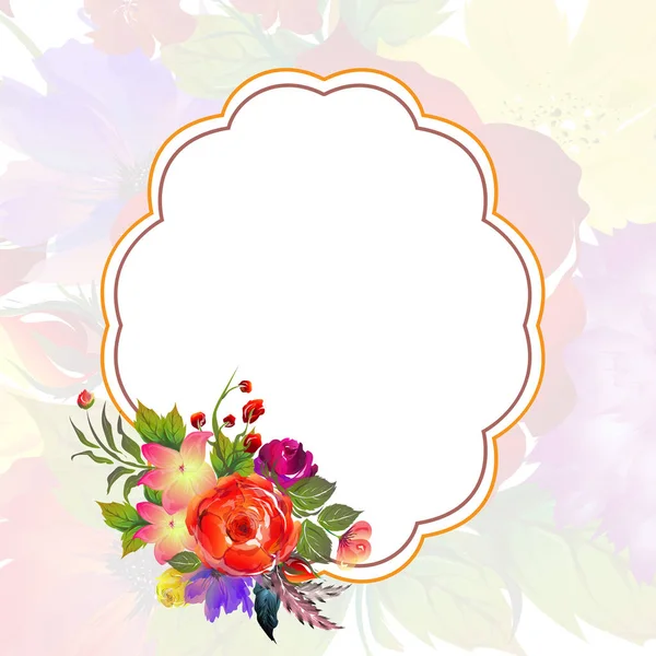 Hermosas Flores Acuarela Decoradas Fondo Puede Utilizar Como Tarjeta Felicitación — Vector de stock