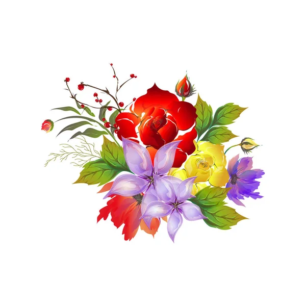 Красиві Акварельні Квіти Прикрашені Фоном Може Використовуватися Вітальна Листівка Або — стоковий вектор