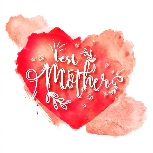Κομψό Κείμενο Καλύτερη Μητέρα Πορτοκαλί Καρδιά Σχήμα Φόντου — Διανυσματικό Αρχείο