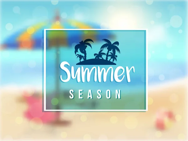 Summer Season Poster Banner Flyer Design Blur Effect — Stock Vector