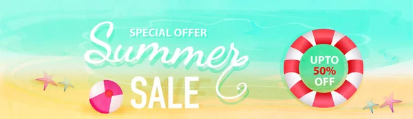 Web Cabeçalho Banner Design Com Texto Elegante Summer Sale Ofertas —  Vetores de Stock