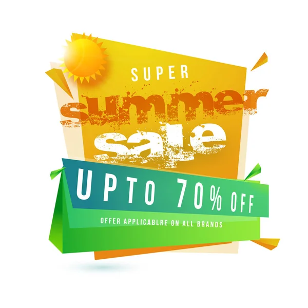 Super Summer Sale Até Ofertas Sun —  Vetores de Stock