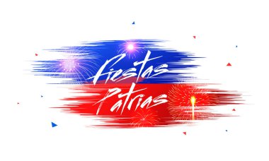 Independence Day of Chile, concept with text Fiestas Patrias. clipart