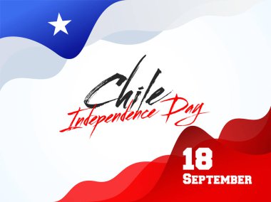 Independence Day of Chile Background Design with waving pattern and text 18 September.  clipart