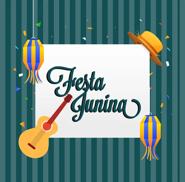 Festa Junina Fondo Vacaciones — Vector de stock