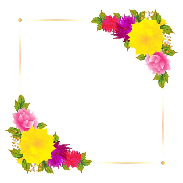 Hermosas Flores Acuarela Decoradas Fondo Puede Utilizar Como Tarjeta Felicitación — Vector de stock