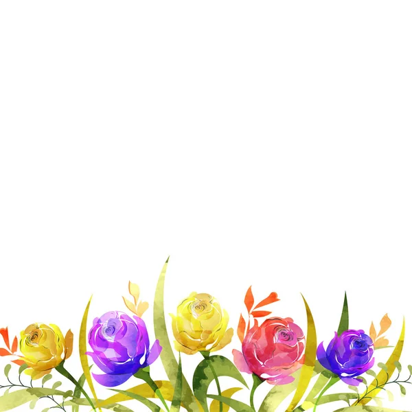 Красивые Акварельные Цветы Украшены Фона Использоваться Качестве Поздравительной Открытки Пригласительной — стоковый вектор
