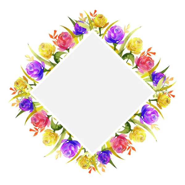 美しい水彩花は背景を装飾されています グリーティング カードや招待状カードのデザインとして使用することができます — ストックベクタ