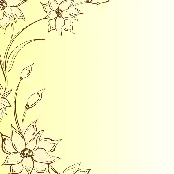 Sulu Boya Çiçekler Çok Güzel Dekore Edilmiş Arka Plan Tebrik — Stok Vektör