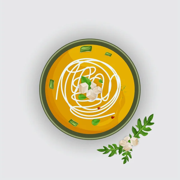 Soupe Citrouille Sur Fond Blanc — Image vectorielle