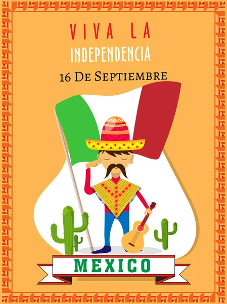 Hari Kemerdekaan Latar Belakang Meksiko - Stok Vektor
