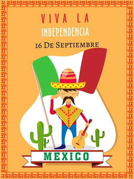 Dia Independência México Fundo —  Vetores de Stock