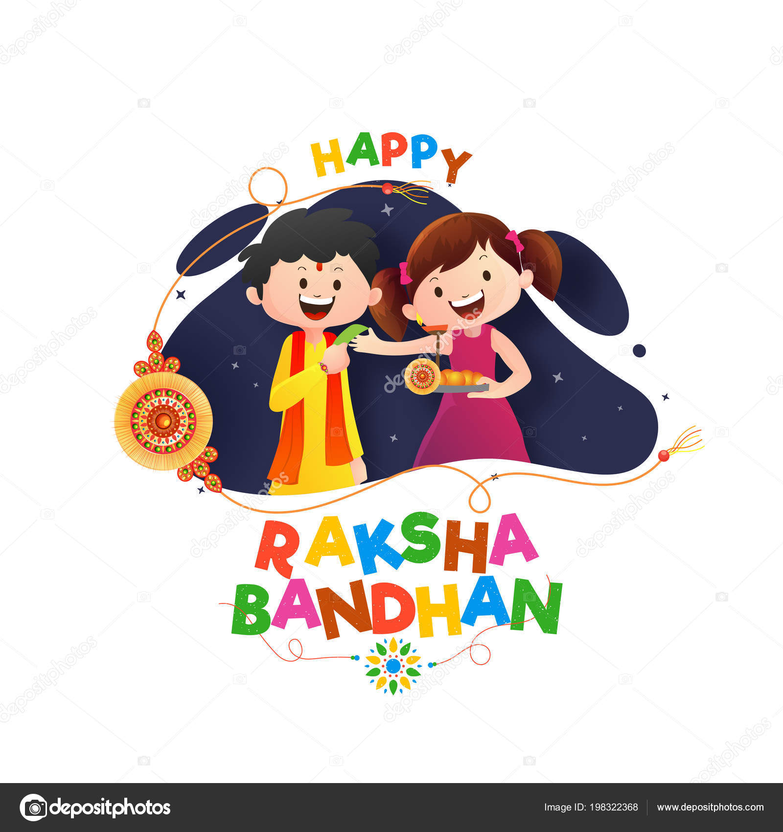 Rakhi Indian Brother Sister Festival Raksha Bandhan Concept Stock Vector  Image by ©alliesinteract #198322368