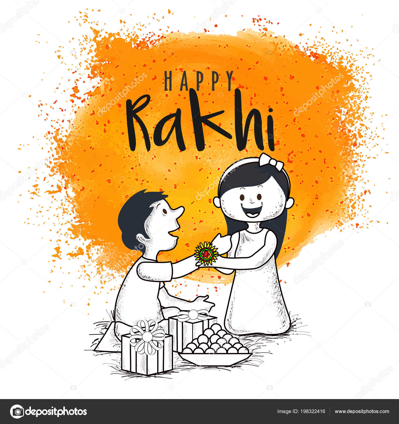 Rakhi Indian Brother Sister Festival Raksha Bandhan Concept Stock