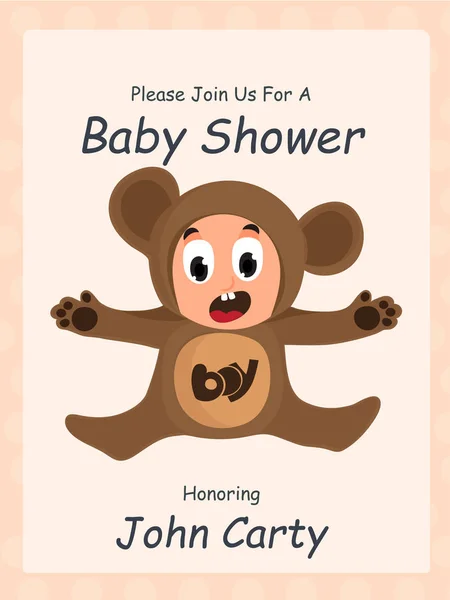 Beautiful Baby Shower Invitation Card Design — Stock Vector