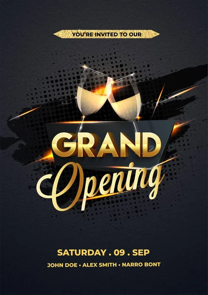 Uitnodiging Poster Voor Grand Opening Vieringen — Stockvector