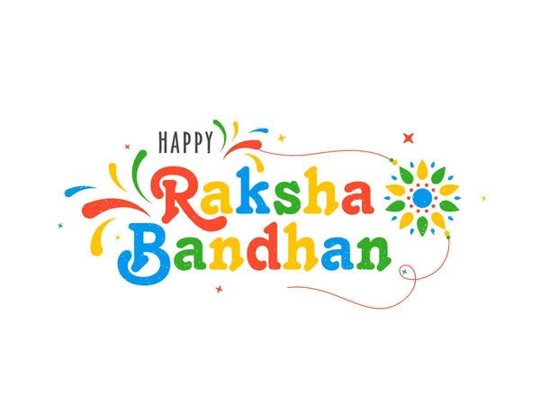 Rakhi Con Texto Colorido Raksha Bandhan Hermano Indio Hermana Festival — Vector de stock