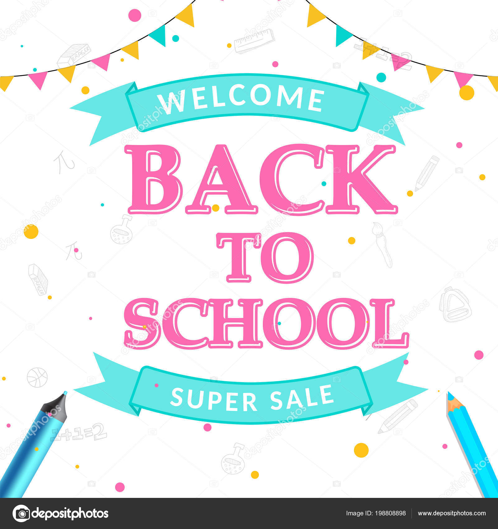 Graduation Poster Ideas Super Sale Banner Poster Design Welcome Back School Bunting Flags Stock Photo C Alliesinteract 198808898
