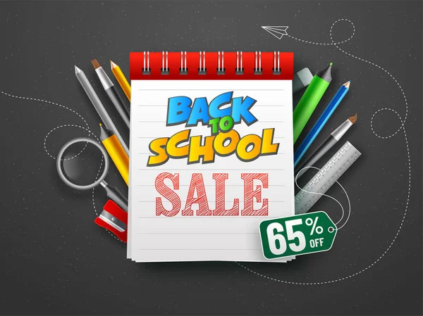 Back School Sale Discount Offer Supplies Elements — Stock Photo, Image