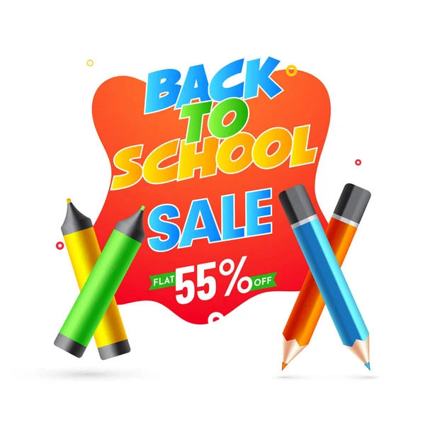 Flat Discount Offer Back School Sale Poster Supplies Elements — Stock Photo, Image