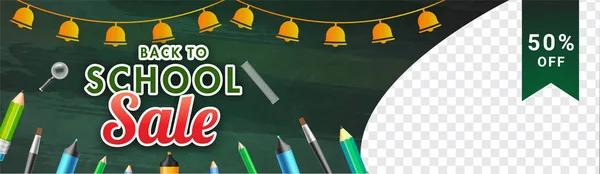 Offer Poster Banner Design Paper Text Back School Bunting Bells — стоковое фото