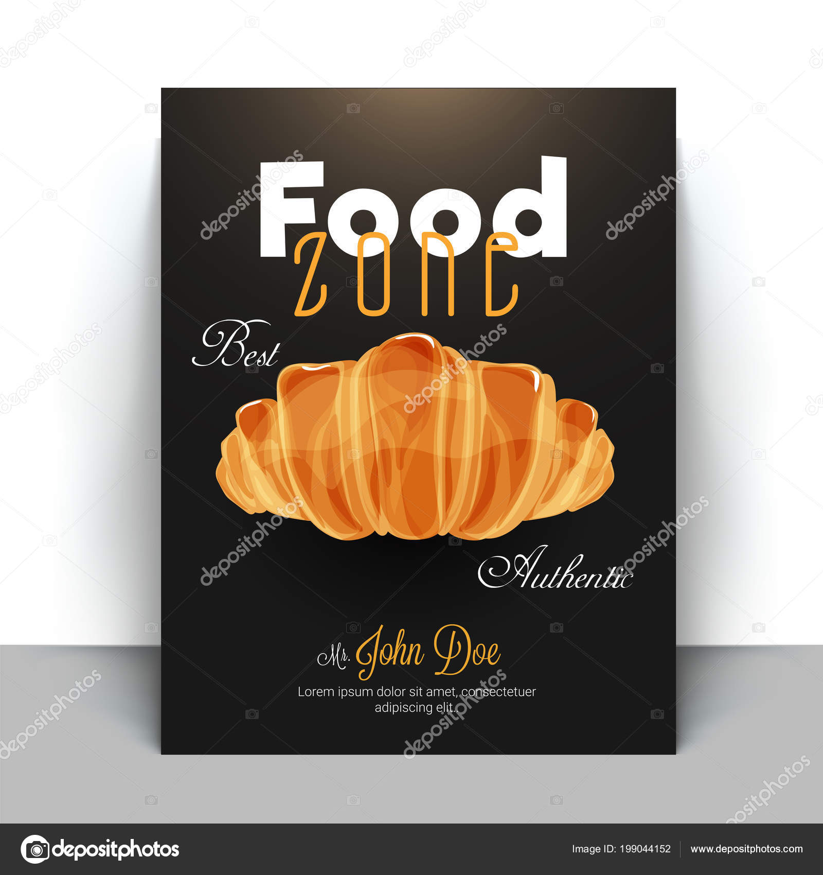 Food Zone Cook Book Recipe Book Cover Design Croissant Bread